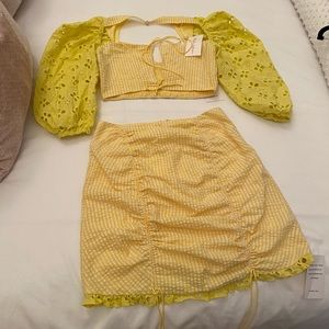 For love and lemons NWT two piece yellow set